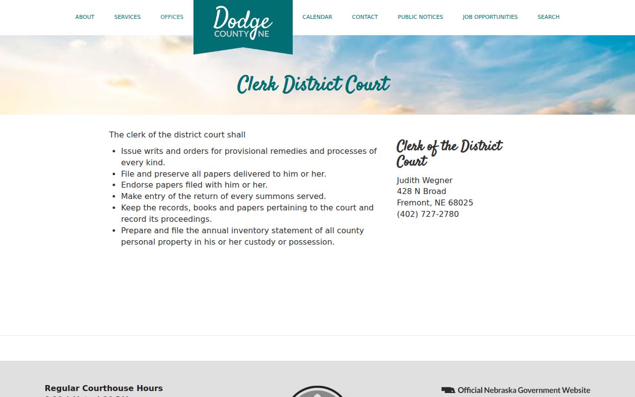 North Bend warrant records district clerk source