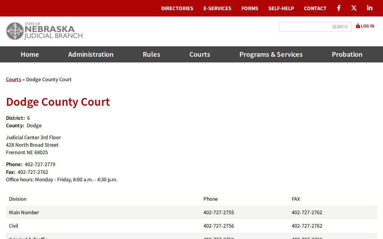 Dodge County bench warrant County Court source