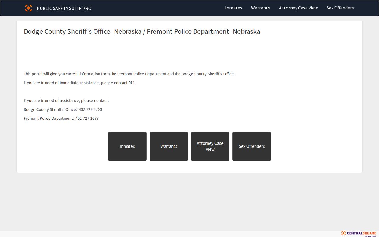 Dodge County warrant records shared sheriff police portal