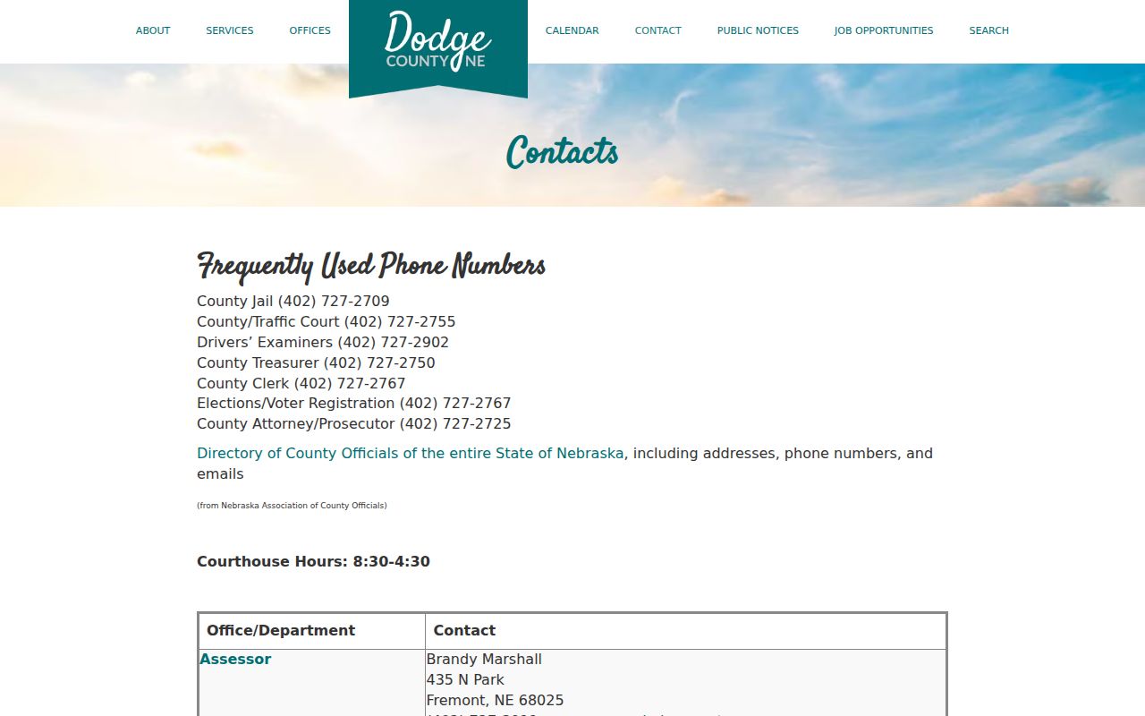 Dodge County city court warrant county contacts source